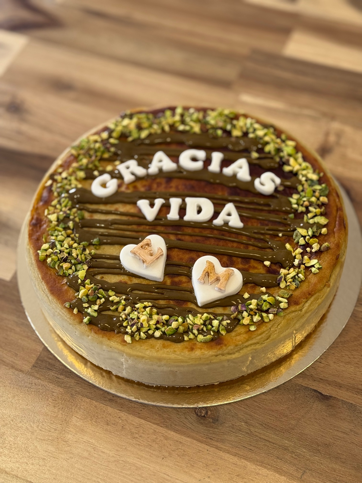 Tarta de queso de pistacho