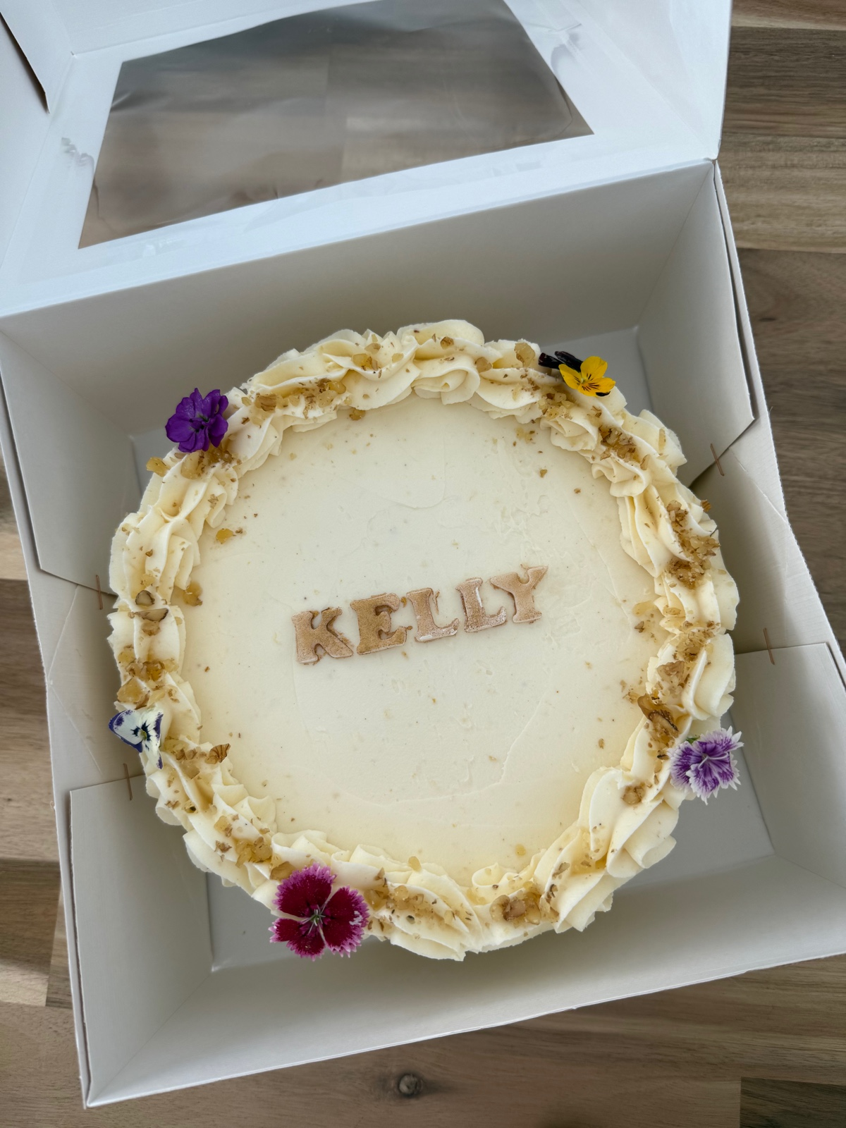 Tarta de zanahoria · Carrot Cake vista desde arriba personalizada